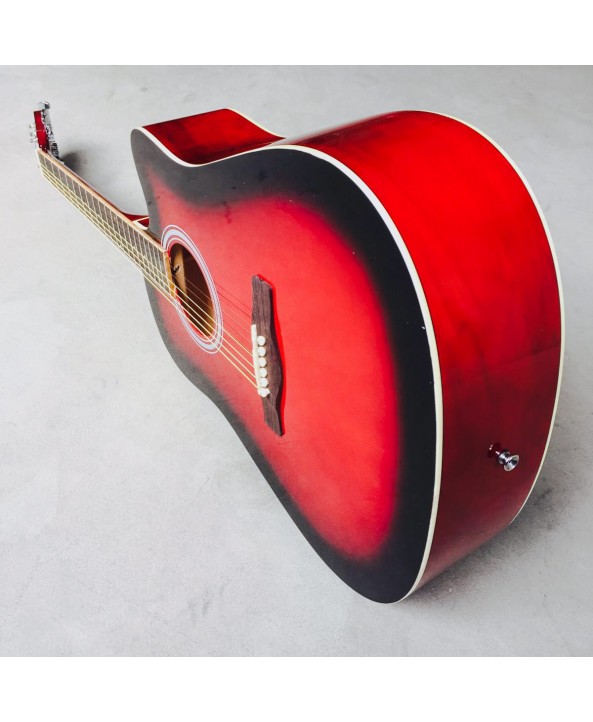 AXE ACOUSTIC GUITAR RED W/CUTAWAY